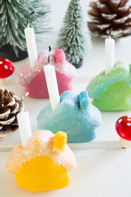 Mini Kerzenhalter aus Salzteig