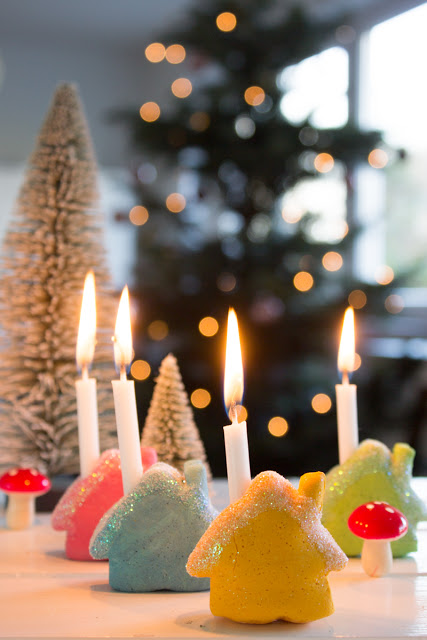 Mini Kerzenhalter aus Salzteig