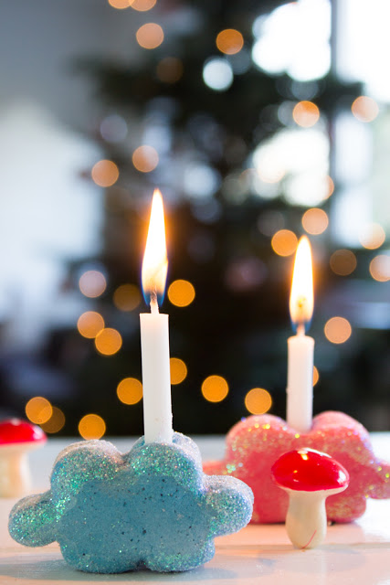 Mini Kerzenhalter aus Salzteig