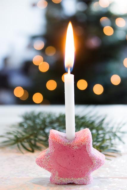 Mini Kerzenhalter aus Salzteig