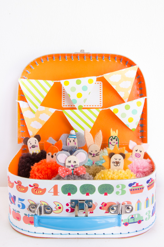 Basteln mit Kindern - Pom Pom Tiere