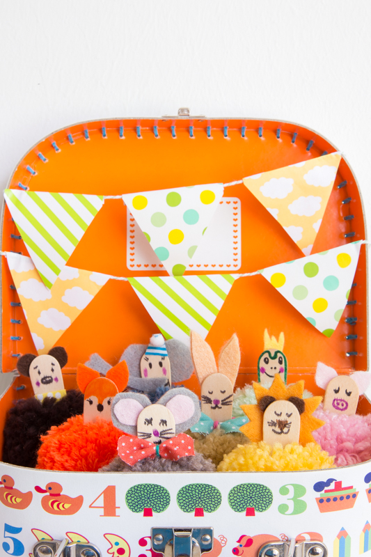 Basteln mit Kindern - Pom Pom Tiere