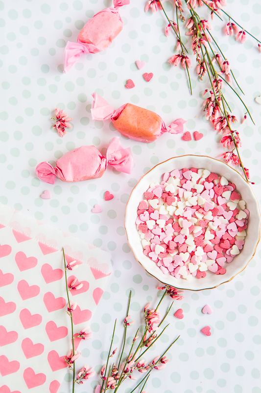 Selbstgemachte Sahne Toffees zum Valentinstag