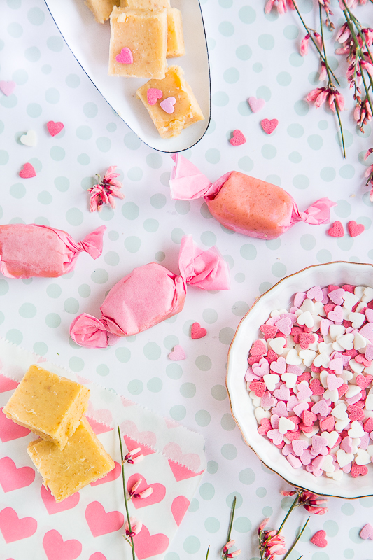 Selbstgemachte Sahne Toffees zum Valentinstag