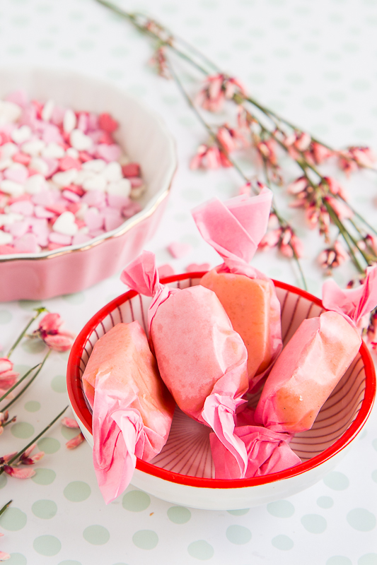 Selbstgemachte Sahne Toffees zum Valentinstag