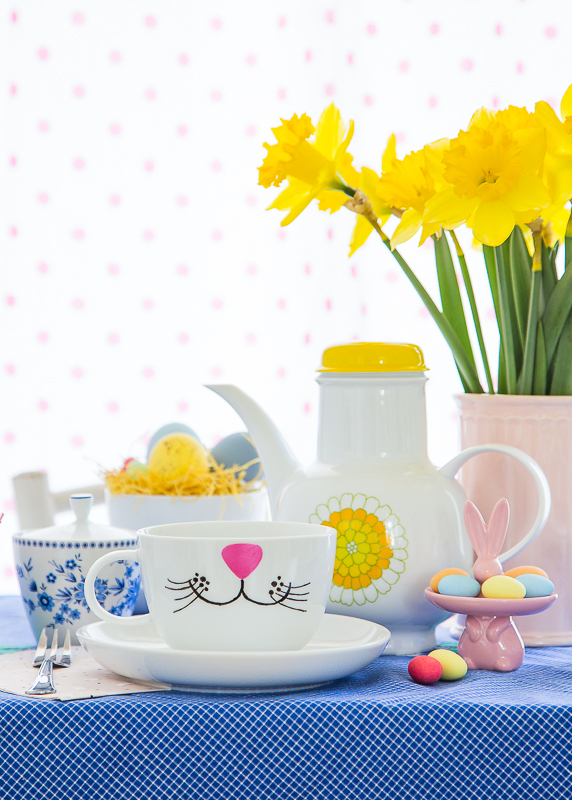 Osterkörbchen mal anders - Geschirr selber bemalen