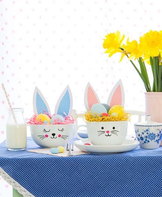 Osterkörbchen mal anders - Geschirr selber bemalen