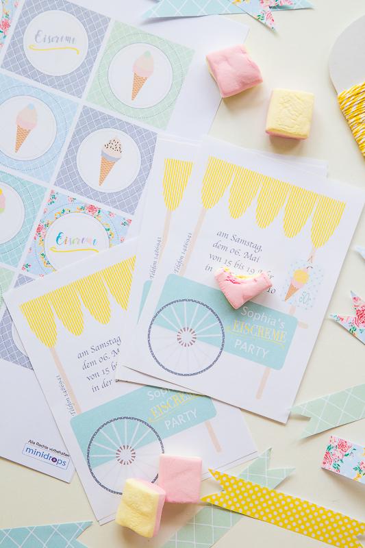 Geburtstagseinladung für eine Eiscreme-Party