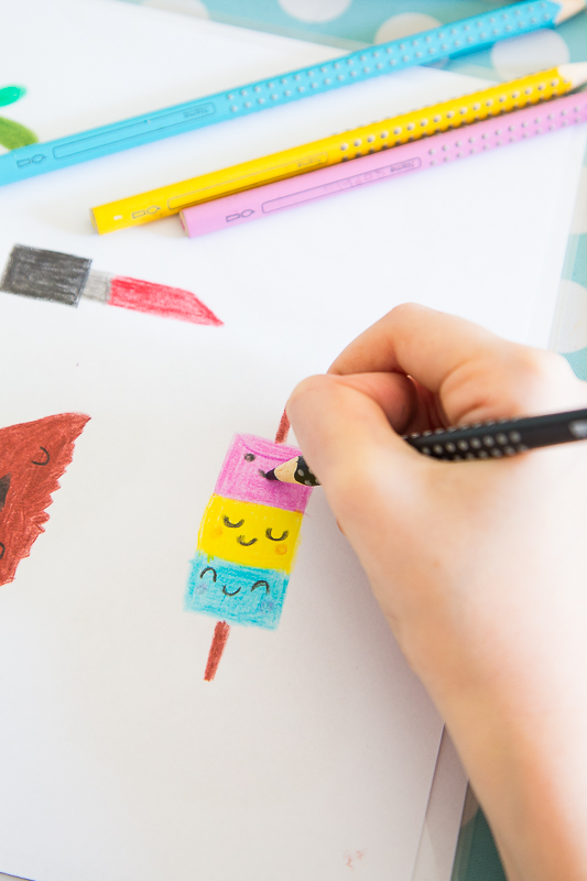 Bunte Pins selber machen - basteln mit Kindern