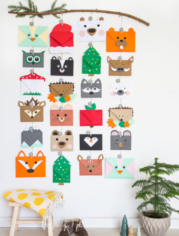Tierischer Adventskalender aus Briefumschlägen