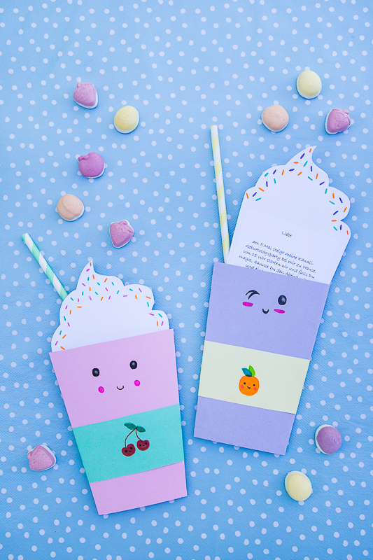 Einladungen für eine Geburtstags - Kawaii Party basteln