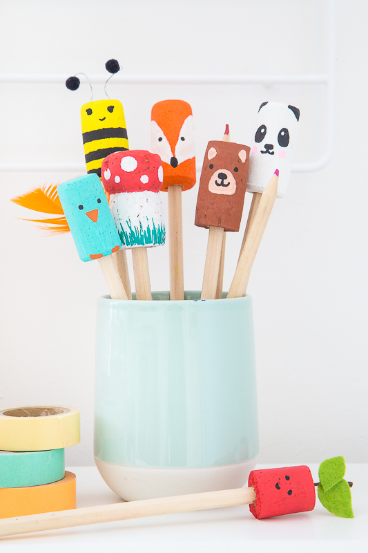 DIY Upcycling aus Korken - süße Aufsätze für Stifte