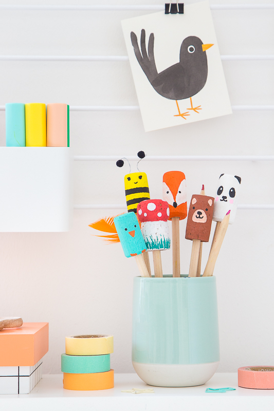 DIY Upcycling aus Korken - süße Aufsätze für Stifte