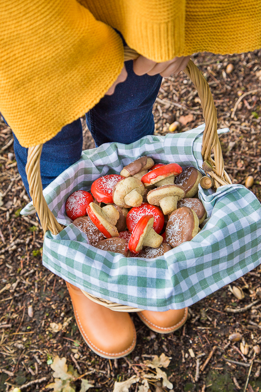 Herbstliche Pilz Kekse mit Haselnuss