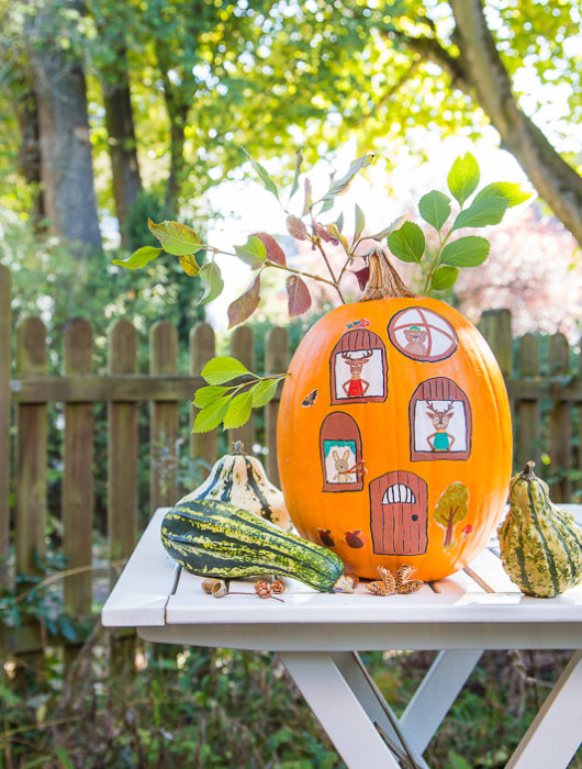 Kürbis kreativ gestalten mit Serviettentechnik