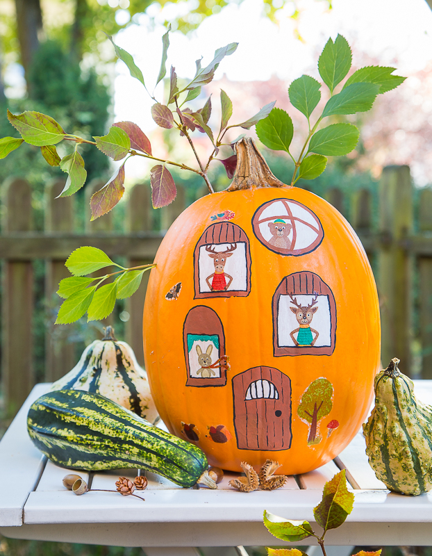 Kürbis kreativ gestalten mit Serviettentechnik