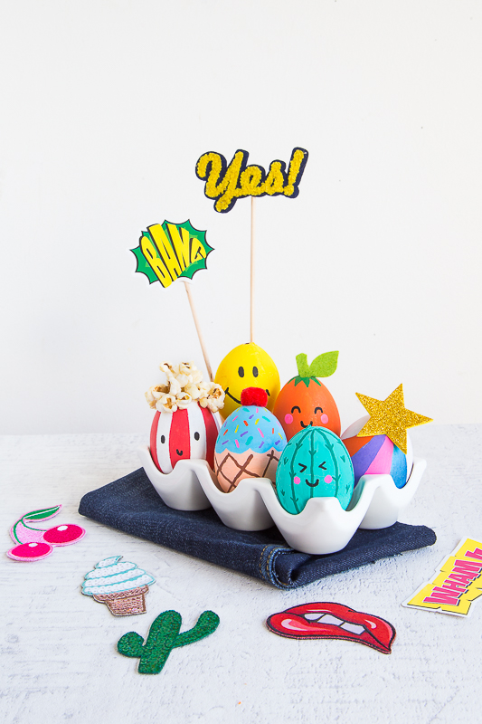 Ostereier im coolen Patches Style bemalen