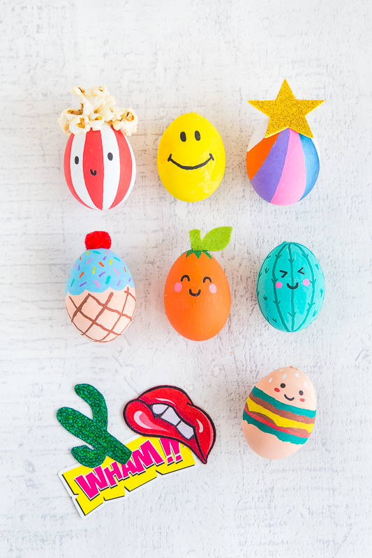 Ostereier im coolen Patches Style bemalen