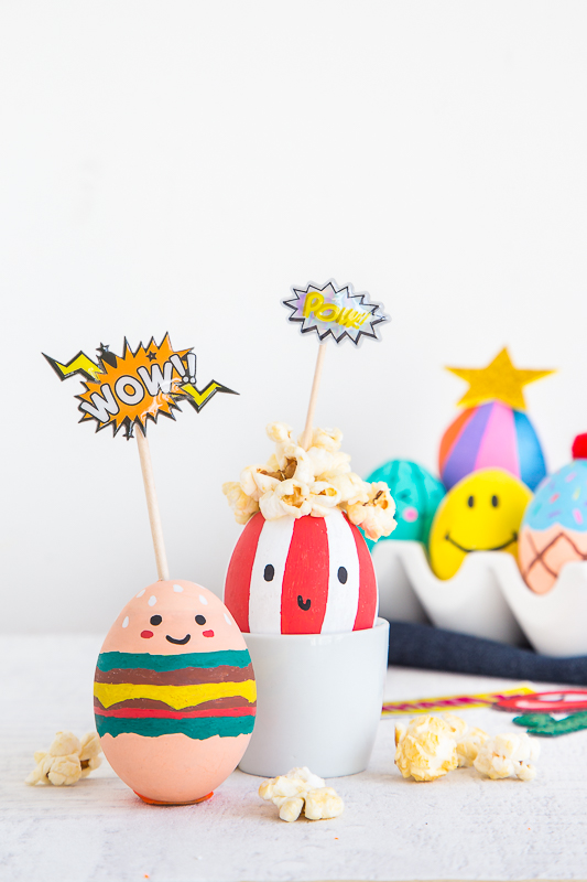 Ostereier im coolen Patches Style bemalen