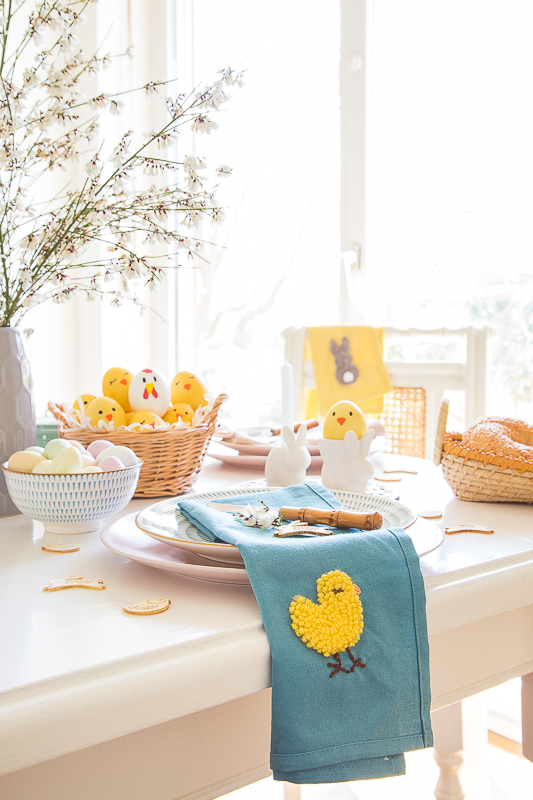 Punch Needle für Anfänger - Servietten für den Ostertisch