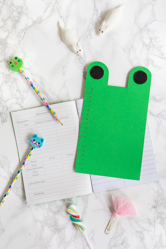 DIY Idee zum Schulstart - Schulhefte tierisch aufpimpen