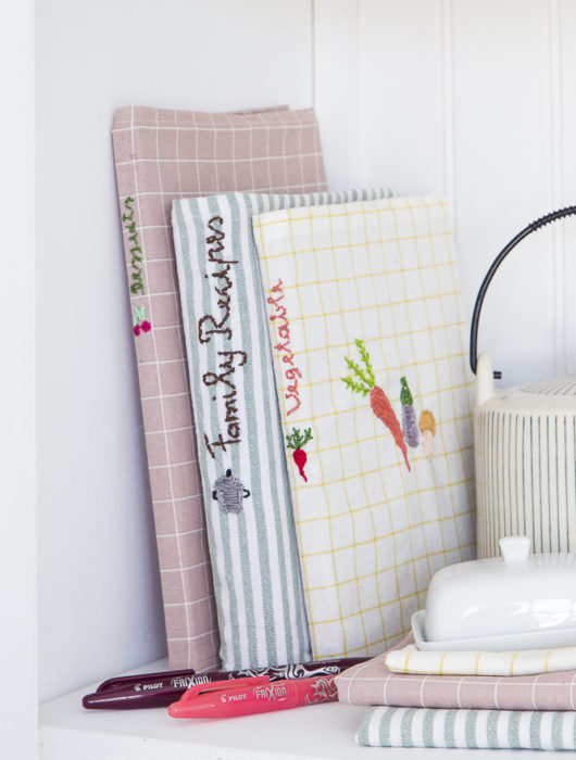 Nähidee mit Geschirrtüchern - leckere Rezepte individuell verewigen