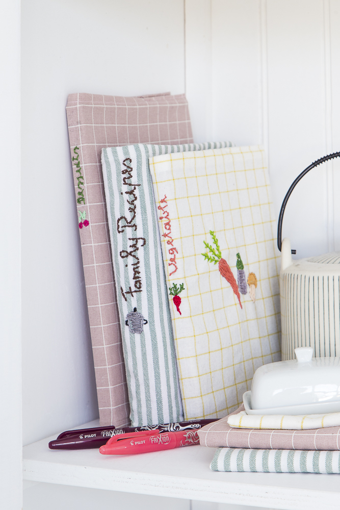 Nähidee mit Geschirrtüchern - leckere Rezepte individuell verewigen